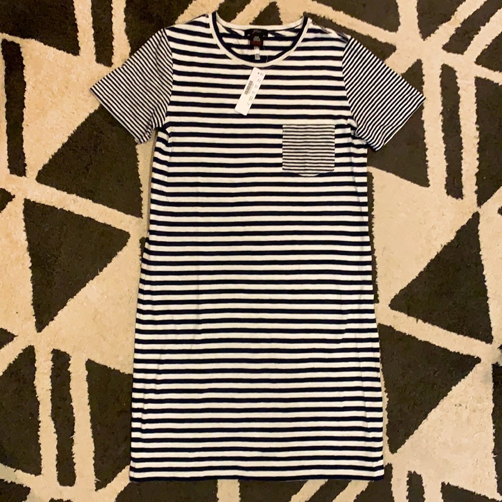 J.Crew T-Shirt Dress in Stripe Mix | Size XXS NWT